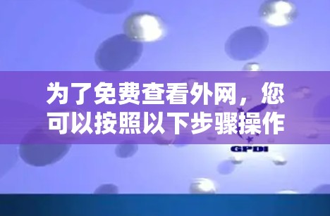 为了免费查看外网，您可以按照以下步骤操作