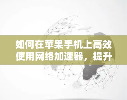 如何在苹果手机上高效使用网络加速器，提升连接速度，保护个人信息