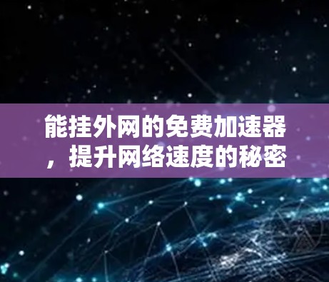 能挂外网的免费加速器，提升网络速度的秘密