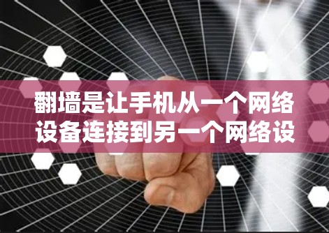 翻墙是让手机从一个网络设备连接到另一个网络设备的技术，通常用于测试网络连接或安全检查。以下是一步步的指南，帮助您使用手机加速器进行翻墙