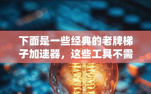下面是一些经典的老牌梯子加速器，这些工具不需要依赖网络加速器，而是依靠文件系统或缓存管理来加速下载。它们在不同平台上运行，适合各种需求