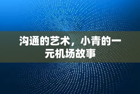 沟通的艺术，小青的一元机场故事