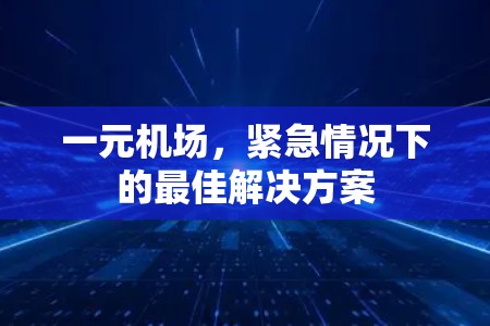 一元机场，紧急情况下的最佳解决方案