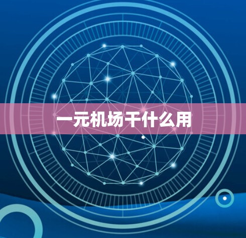 一元机场干什么用